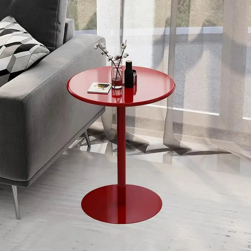 Simple Cream Style Luxury Sofa Side Table Bedroom Bedside Table Round Tables Blue Coffee Tables Tea Table Living Room Furniture