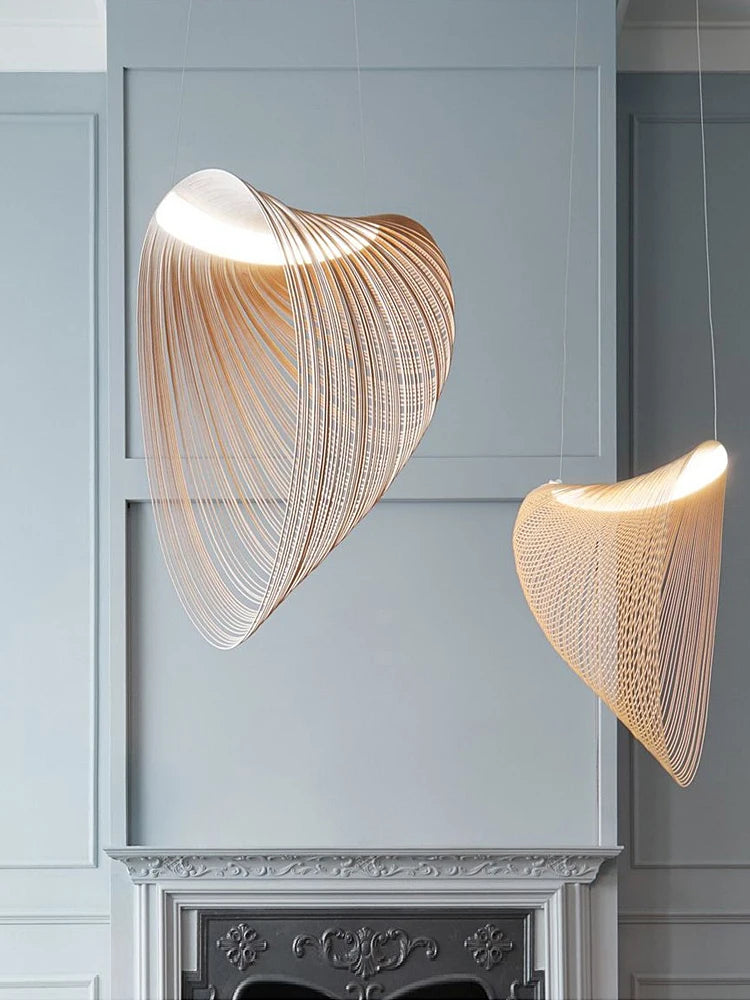 Pendant lights Modern Italian Design Pendant Light for Dining Room Living Room Rustic Wood Ceiling Lamp Vintage Wabi Sabi Style