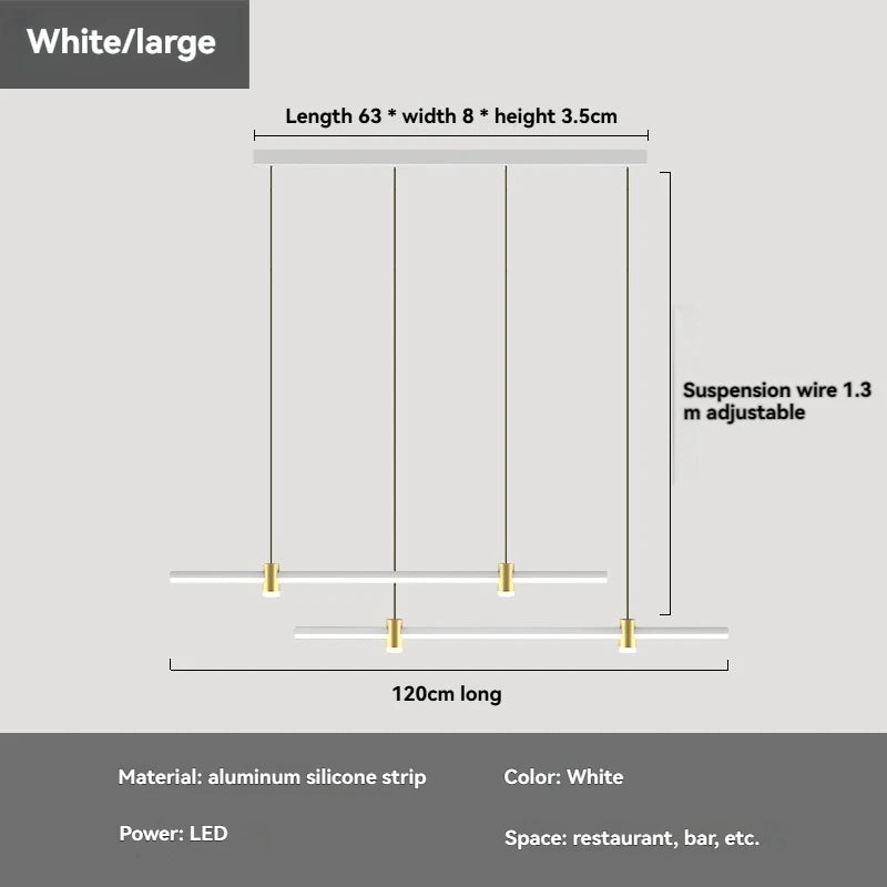 Modern Dining Table Bar Table Lamp Household Kitchen Minimalist with Spotlight Restaurant Chandelier Simple Long Suspender Lamp