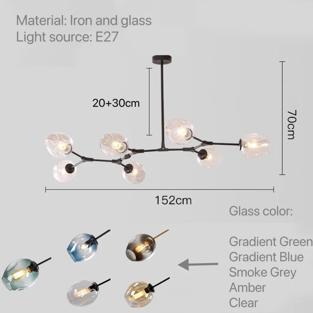 Glass Pendant Lights Kitchen Dining Room Island Living Room Hanging Lamp Chandeliers Modern Bubble Bedroom Decoration Lighting