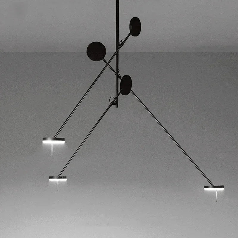 Creative Led Chandelier Black Lustre Adjustable Indoor Lights Bedroom Hanging Lamp Living Room Dining Room Lighting Fixtures