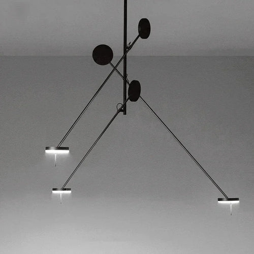 Creative Led Chandelier Black Lustre Adjustable Indoor Lights Bedroom Hanging Lamp Living Room Dining Room Lighting Fixtures