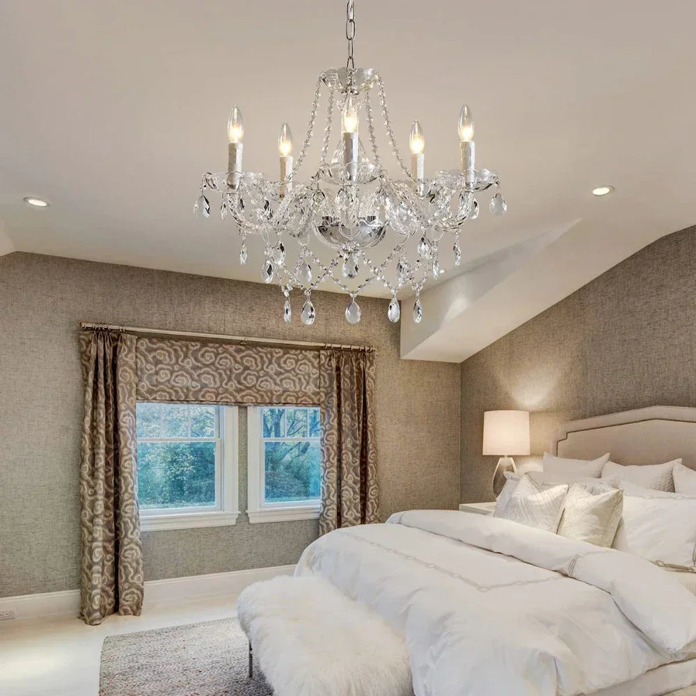 Luxury Chandeliers Europe Crystal Chandelier Decor Loft Living Room Home Bedroom Kitchen  Pendant Lamps Indoor Lighting Fixture