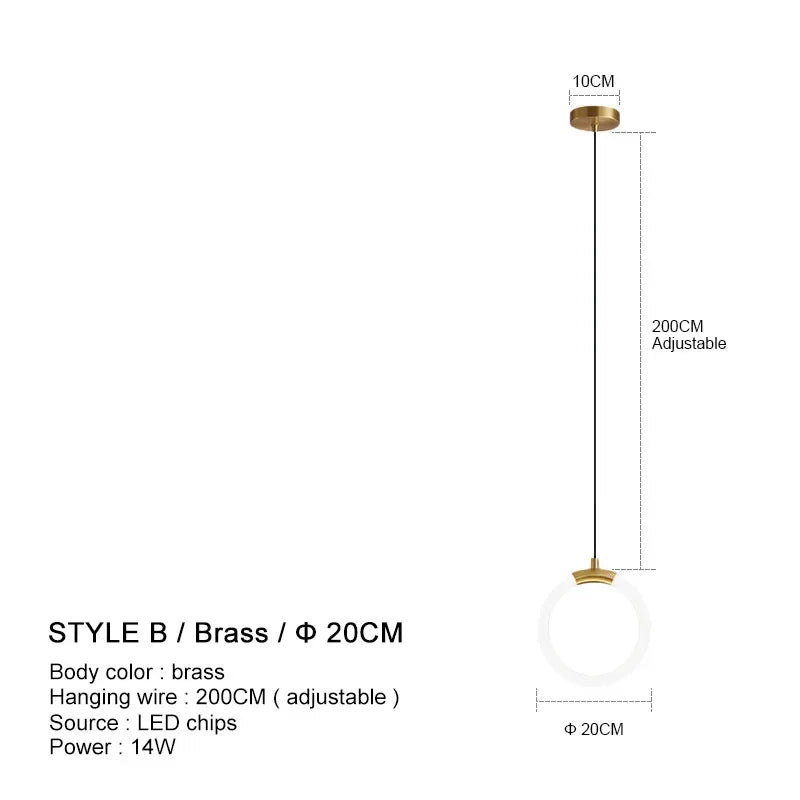 Pendant Lamp Bedroom Bedside Lamp Modern Minimalist Nordic Light Luxury Chandelier Restaurant TV Background Wall Chandelier