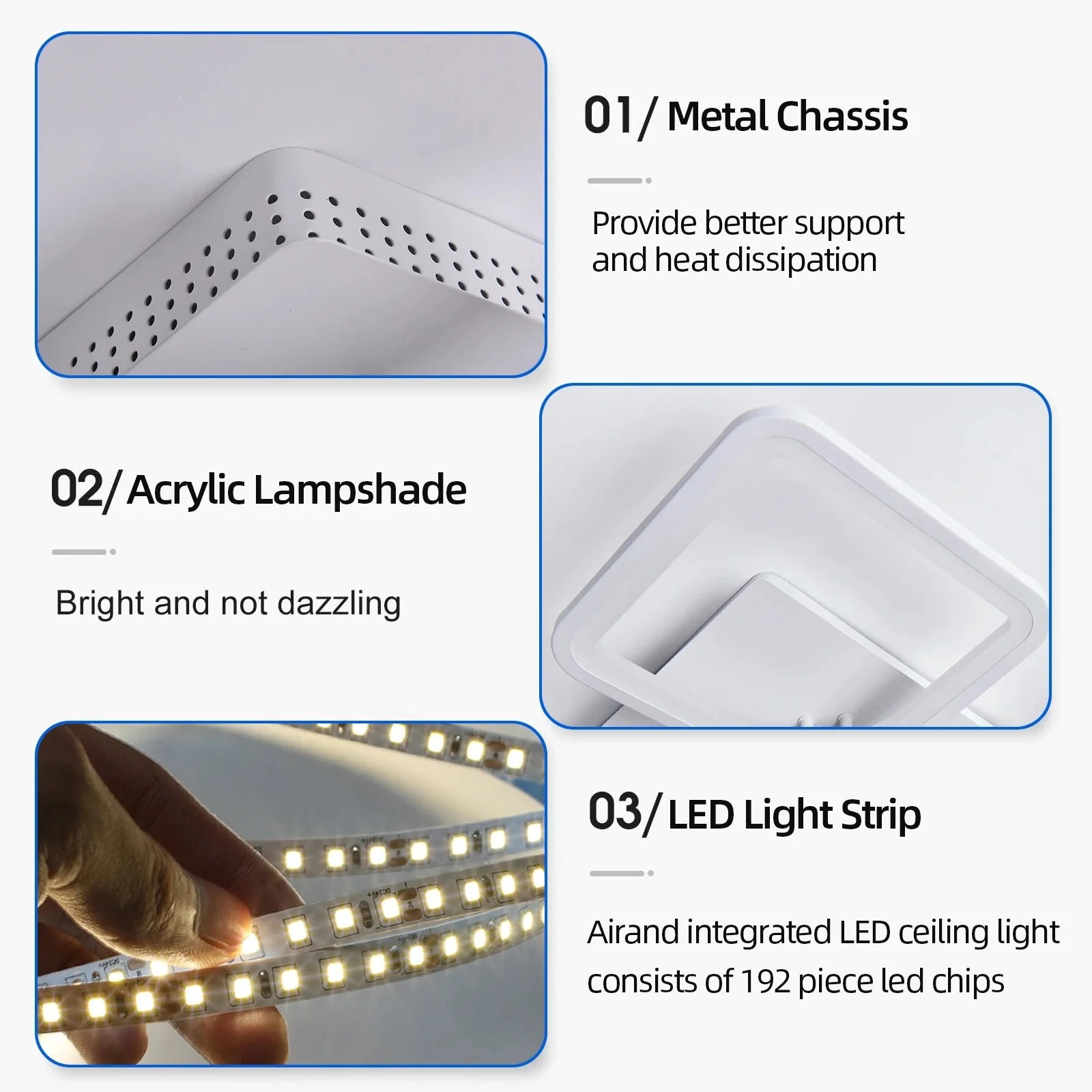 Acrylic Backlight Ceiling Light ModernLED Dimmable Ceiling Lights with Remote Flush Mount Ceiling Light Fixture for Living Room