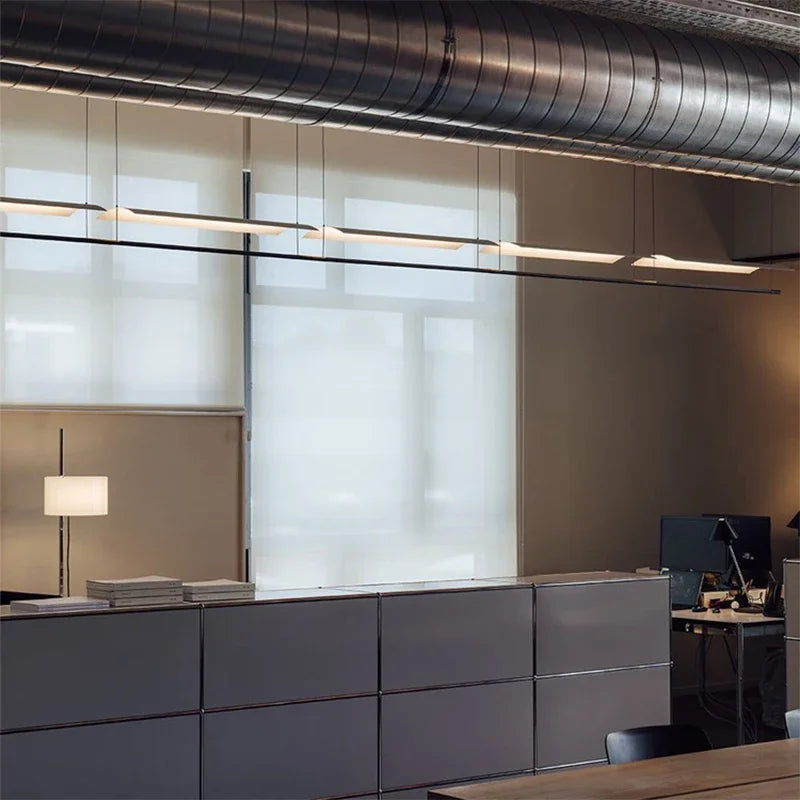 Long pendant lights LED minimalist hanging light Lamina Eaves Tile Lampshade For Office Restaurant Kitchen Island Light Fixture