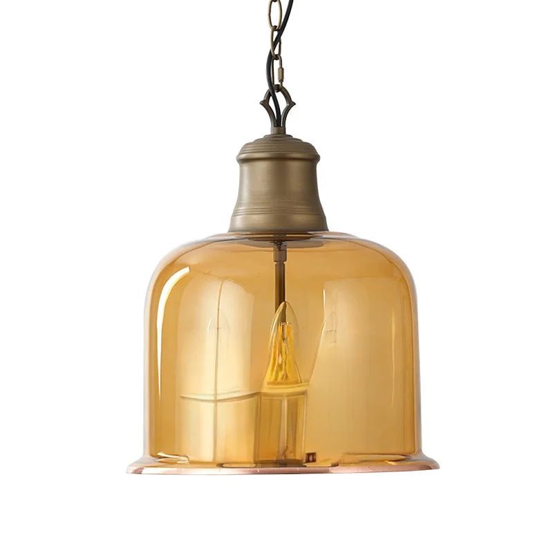 American Retro Led Pendant Light Transparent Glass Home Decoration Living Room Bedroom Island Table Three Color Light Fixture