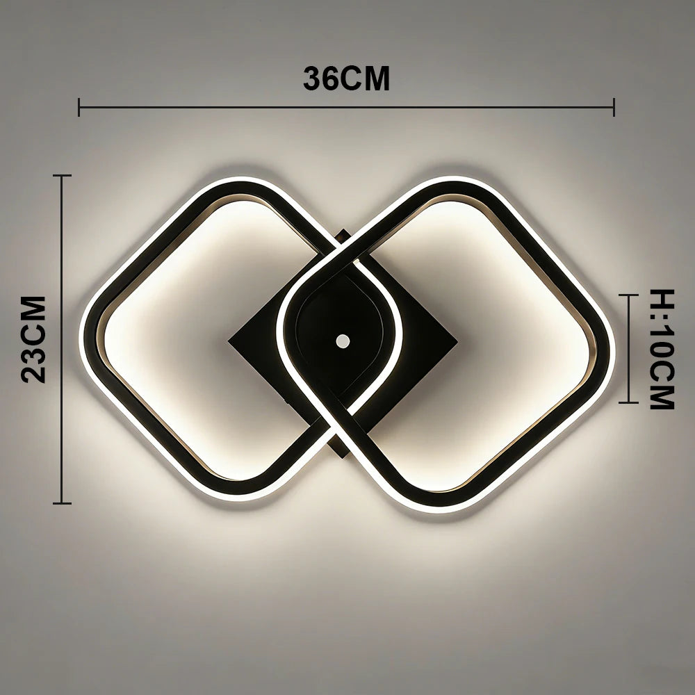 Modern LED Ceiling Light Fixtures Square Flush Mount Lamp for Living Room Dining Room Bedroom Kitchen Energy Efficient Lighting