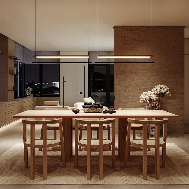 Long pendant lights LED minimalist hanging light Lamina Eaves Tile Lampshade For Office Restaurant Kitchen Island Light Fixture
