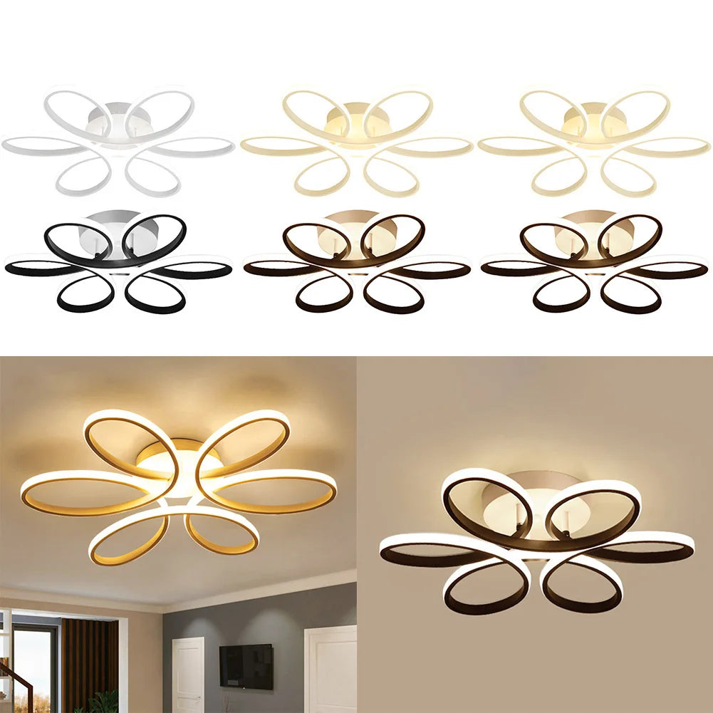 Flush Mount Lamp Three Colors LED Surface Mounted Ceiling Lamp Super Bright Household LED Chandelier Eye Care Home Decor Fixture