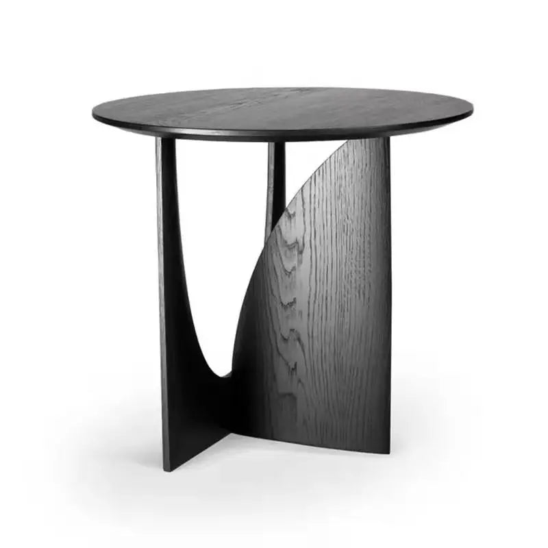 Versatile Solid Wood Edge Retro Geometric Sofa Coffee Corner Table Reasonable Height Apartment Household Creative Round Tables