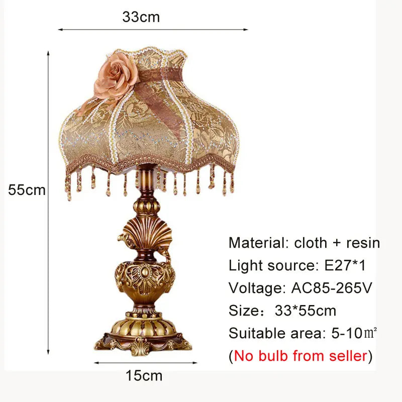 European Style Table Lamp Bedroom Bedside Lamp Creative Luxury Home American Style Retro Celebration Desk Lamp Modern Night Lamp