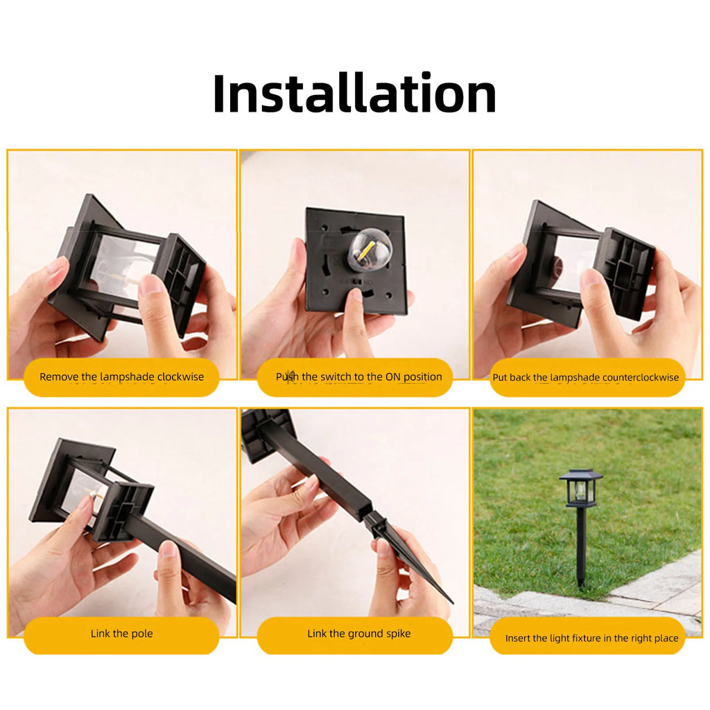 Outdoor Solar LED Ground Stake Light Lawn Lamp for Garden Villa Courtyard Park Landscape Yard Atmosphere Lighting