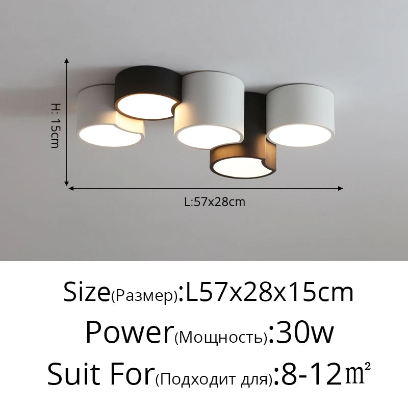 Nordic Surface Mounted LED Ceiling Lights Tube Lights Bedroom Lighting Fixtures Round Modern Hallway Lights Corridor Lamp Decor