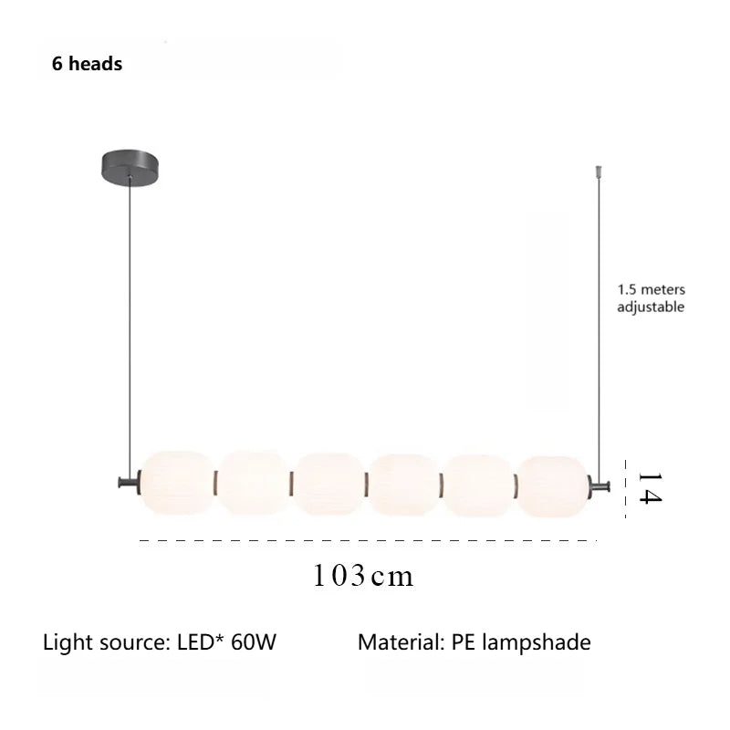 Nordic milk white long chandelier French Retro art pendant lamp restaurant kitchen island table dining room lighting fixtures