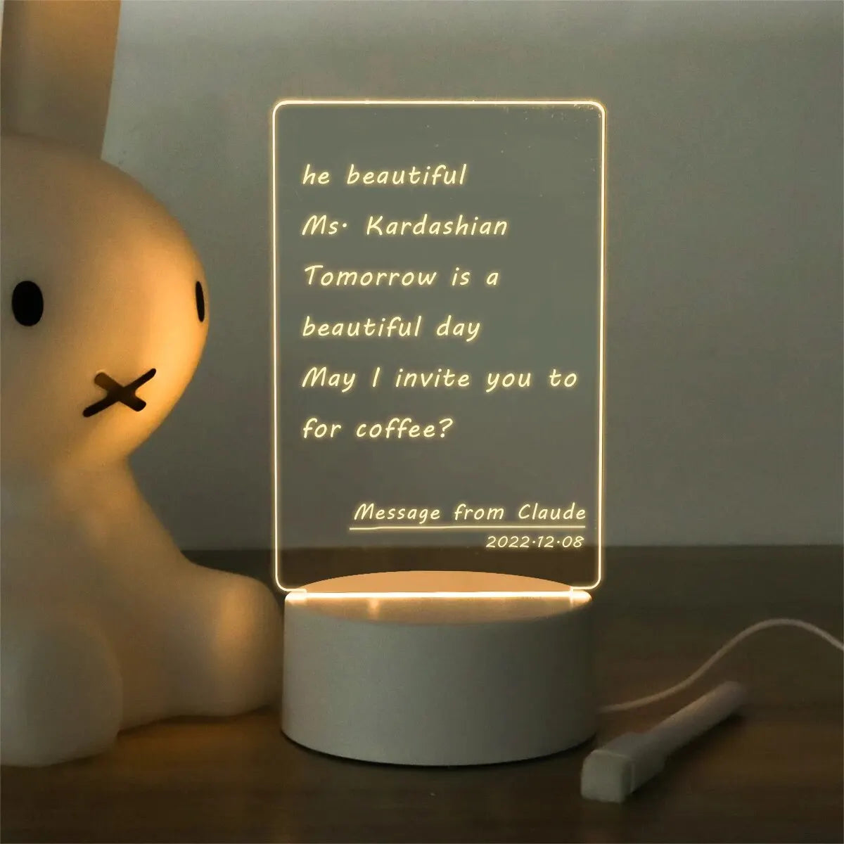 Lamps for Desk Decoration USB DC5V Note/ Message Board With Pen Table Lamp Luminaria De Mesa Indoor Bedside Night Light