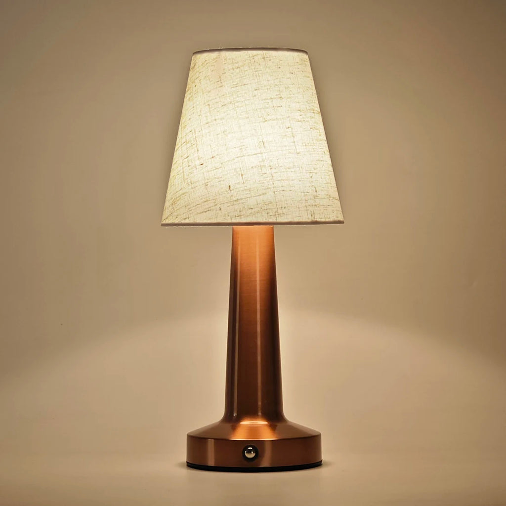 LED Table Lamp with Cloth Shade, Touch Sensor Bedside Lamp Rechargeable Reading Lights For Bedroom Restaurant Bar Decor Lighting