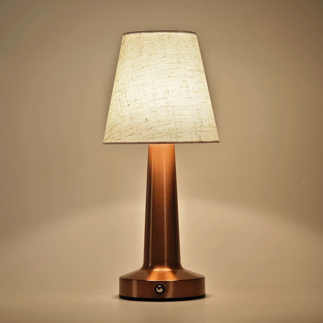 LED Table Lamp with Cloth Shade, Touch Sensor Bedside Lamp Rechargeable Reading Lights For Bedroom Restaurant Bar Decor Lighting