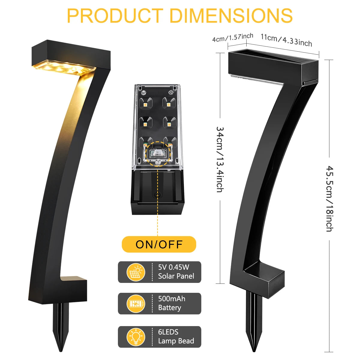 Solar Lights 7-Shape for Garden Lawn IP65 Waterproof Pathway Landscape Lighting 6 LED Auto Dusk to Dawn Solar Ground Light