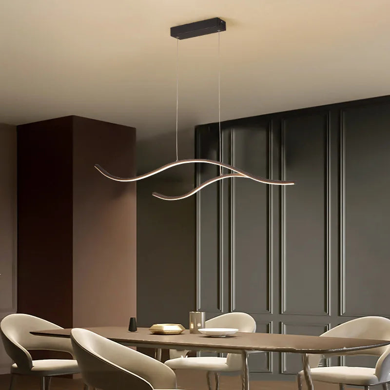 Modern Minimalist Led Chandelier Creative Personality Dining Room Bar Pendant Light Lighting Kitchen Hanging Lamp Lustre Fixture