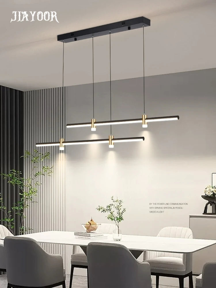 Modern Dining Table Bar Table Lamp Household Kitchen Minimalist with Spotlight Restaurant Chandelier Simple Long Suspender Lamp