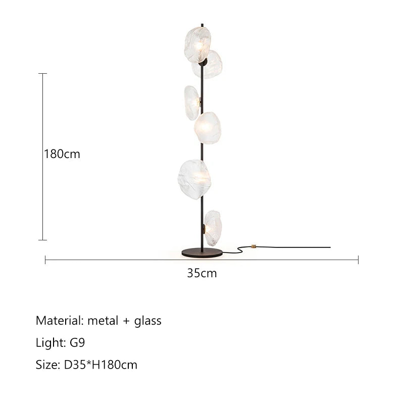 Modern Glass Floor Lamp Minimalist LED Corner Floor Lamp For Living Room Hotel Home Decor Nordic Bedroom Bedside Standing Lamp