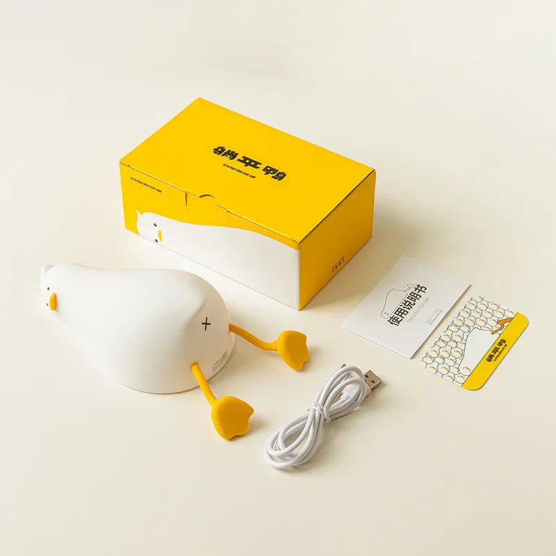 LED Children Night Light Rechargeable Silicone Squishy Duck Lamp Child Holiday Gift Sleeping Creative Bedroom Desktop Decor Lamp