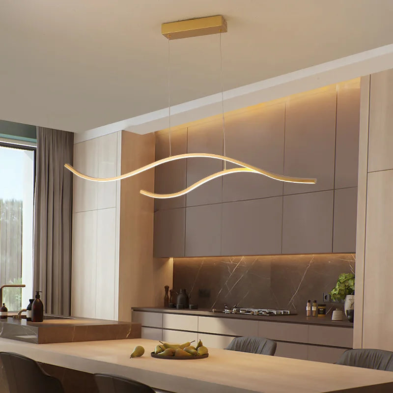 Modern Minimalist Led Chandelier Creative Personality Dining Room Bar Pendant Light Lighting Kitchen Hanging Lamp Lustre Fixture