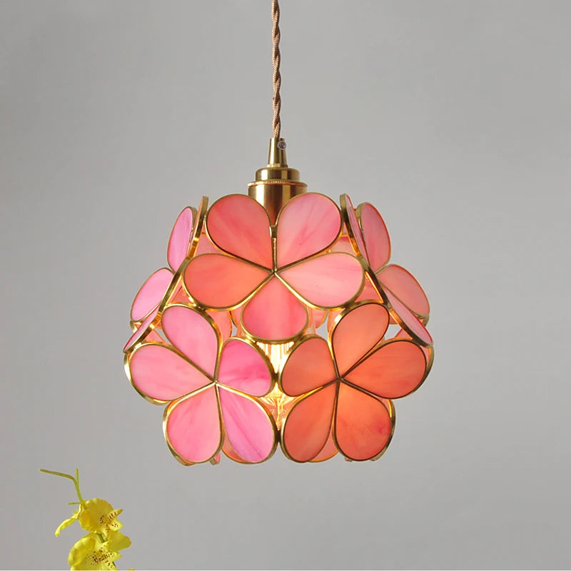 Luxury Flower Pendant Lights Glass Dining Hanging Lighting Fixtures Modern Design Decoration Led Pendant Lamp Bedside Balcony
