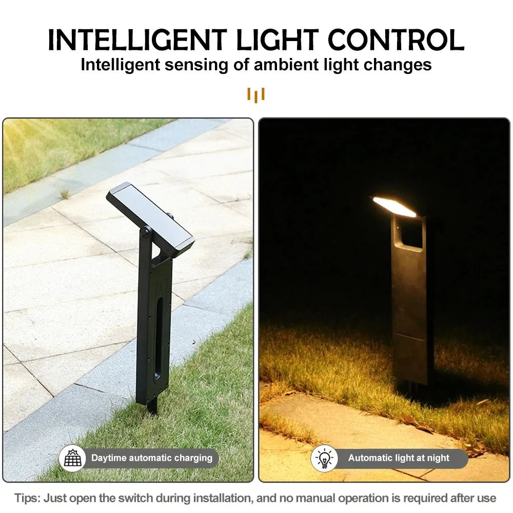 Solar Powered LED Pathway Lights, Outdoor Waterproof Garden Lamp, Warm White Light, Landscape Lighting Decor for Lawn