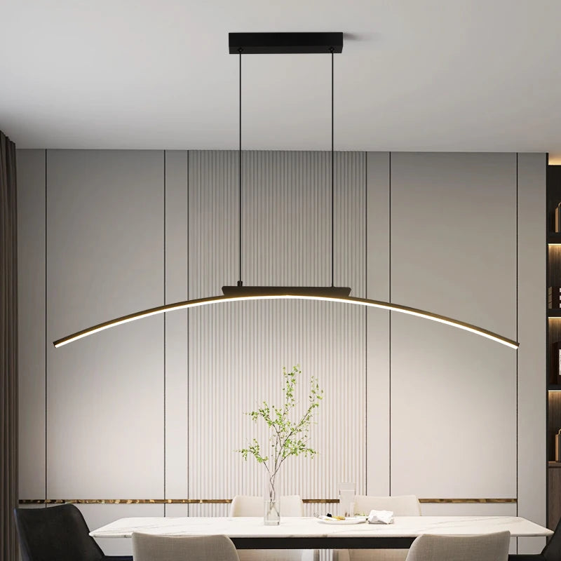 Modern LED Pendant Light Minimalist Bedroom Decor Bedside Background Pendant Lighting Dimming Chandeliers for Dining Room