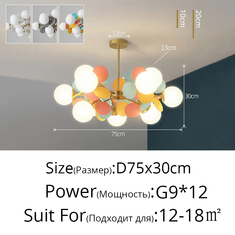 Colorful Flash New LED Modern Chandelier Lights Living Dining Room Bedroom Villa Pendant Flats Bar Aisle Indoor Lighting Lamps