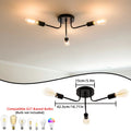 Semi Flush Mount Modern Chandelier Mid Century Modern Chandelier Close to Ceiling Lighting Black Ceiling Light Fixture Sputnik