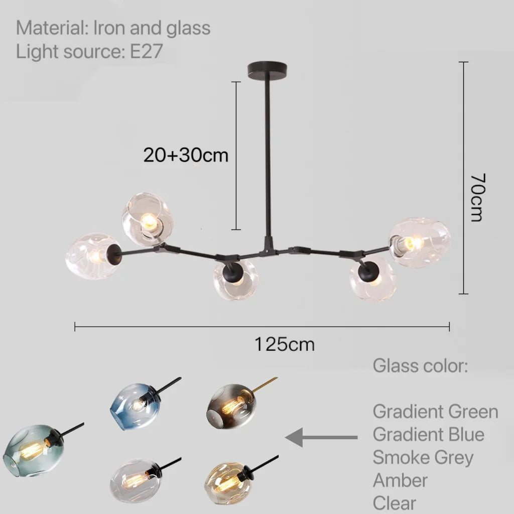 Glass Pendant Lights Kitchen Dining Room Island Living Room Hanging Lamp Chandeliers Modern Bubble Bedroom Decoration Lighting