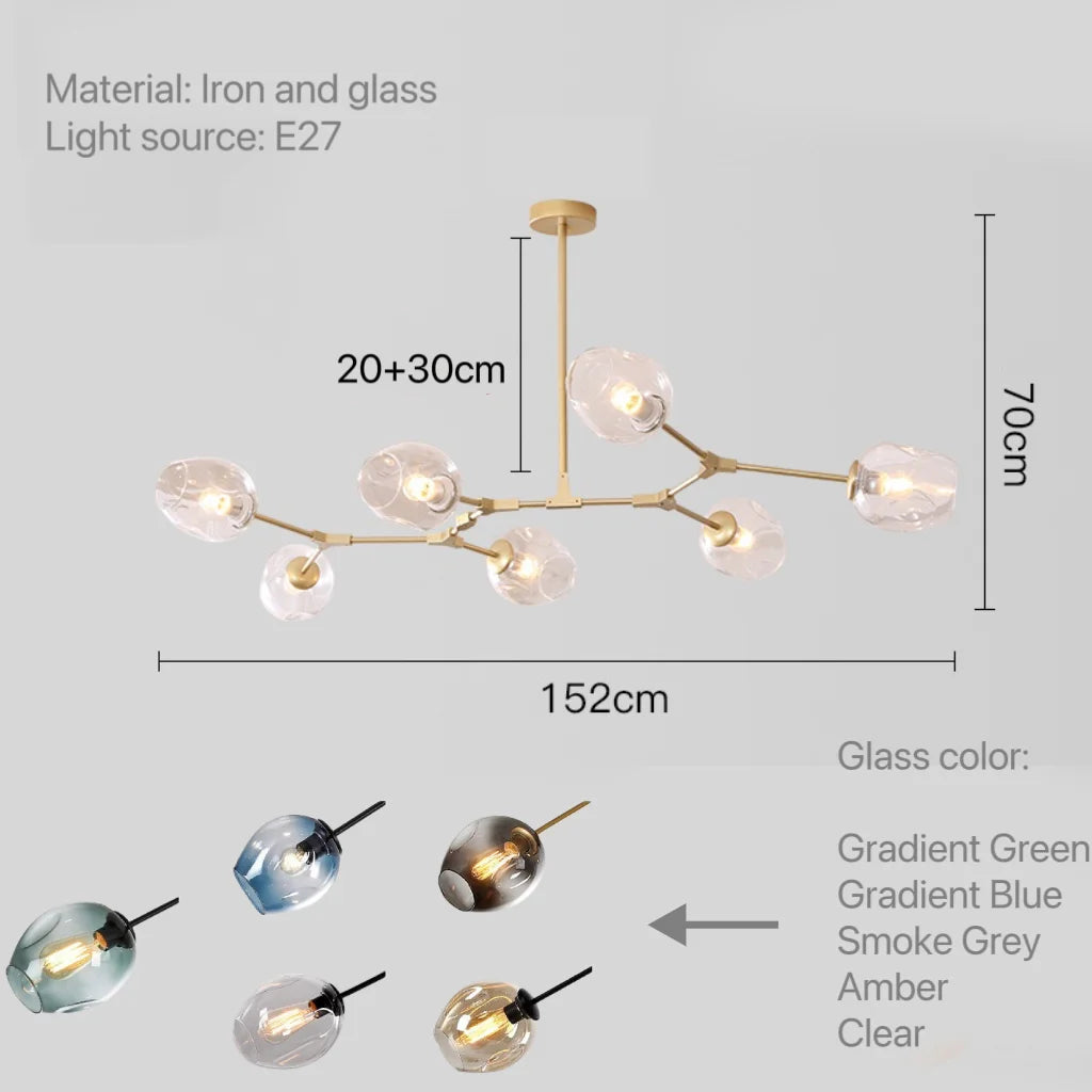 Glass Pendant Lights Kitchen Dining Room Island Living Room Hanging Lamp Chandeliers Modern Bubble Bedroom Decoration Lighting