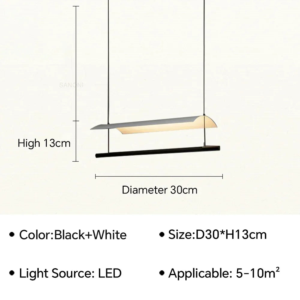 Long pendant lights LED minimalist hanging light Lamina Eaves Tile Lampshade For Office Restaurant Kitchen Island Light Fixture