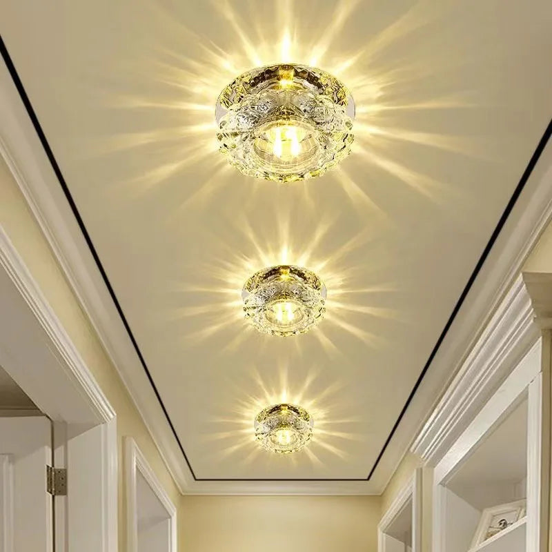 Aisle Flush LED Ceiling Lamp Living Room Crystal Corridor Aisle Lights LED Ceiling Lights Luces Front Techo Balcony Lamp Porch L