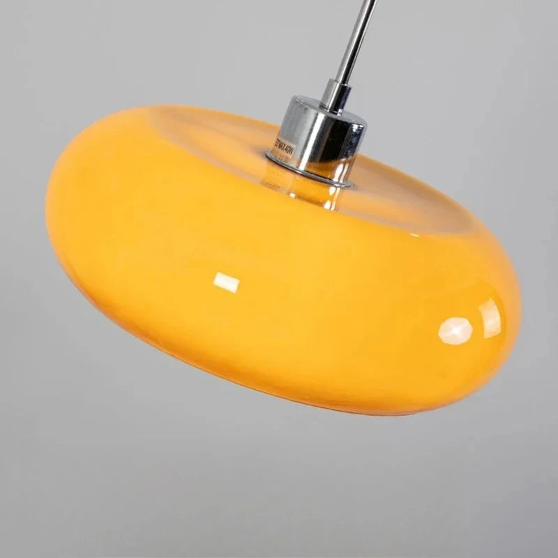 Pendant Light Dining Nordic Vintage Bar Bedroom Guesthouse Mid Century Cream Colored Egg Tart Shaped Restaurant Lamp
