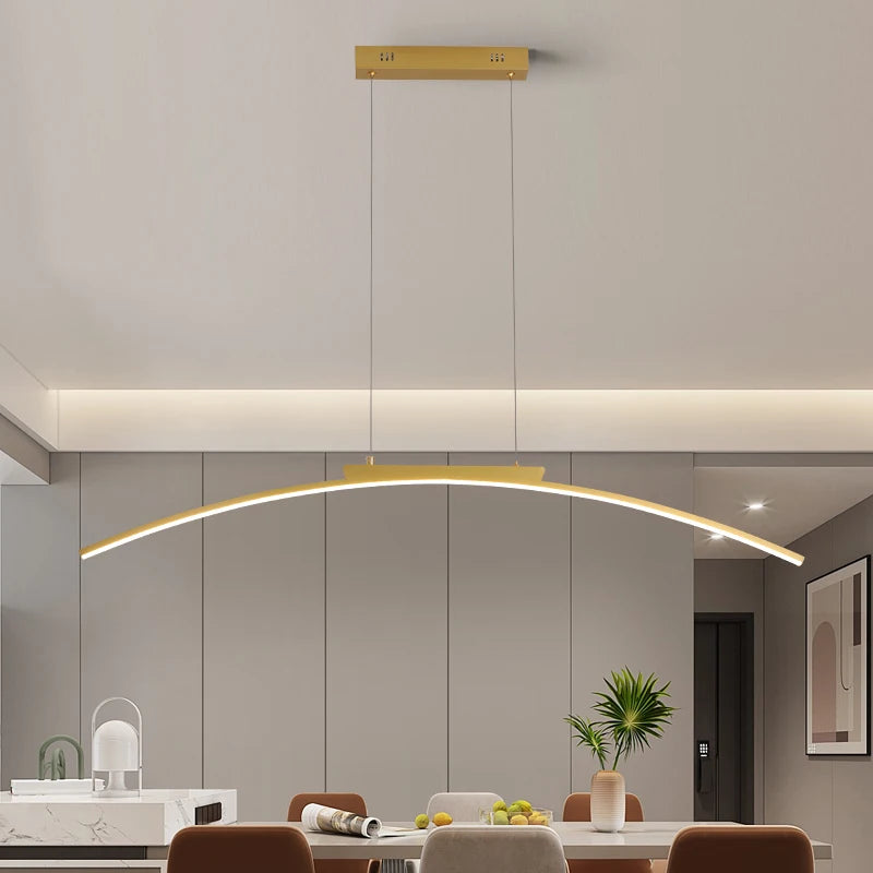 Modern LED Pendant Light Minimalist Bedroom Decor Bedside Background Pendant Lighting Dimming Chandeliers for Dining Room