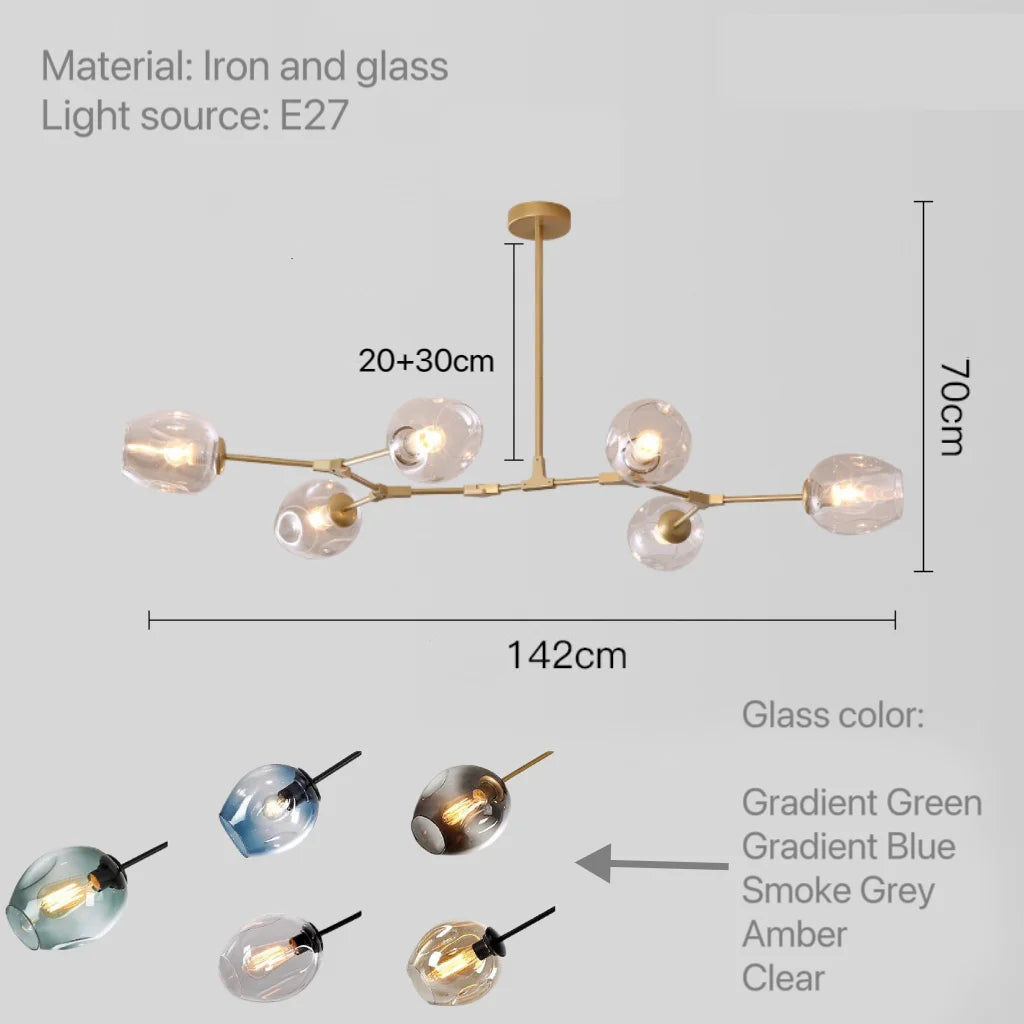 Glass Pendant Lights Kitchen Dining Room Island Living Room Hanging Lamp Chandeliers Modern Bubble Bedroom Decoration Lighting