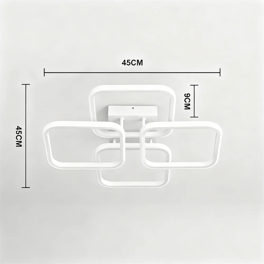 Modern LED Ceiling Light Fixtures Square Flush Mount Lamp for Living Room Dining Room Bedroom Kitchen Energy Efficient Lighting