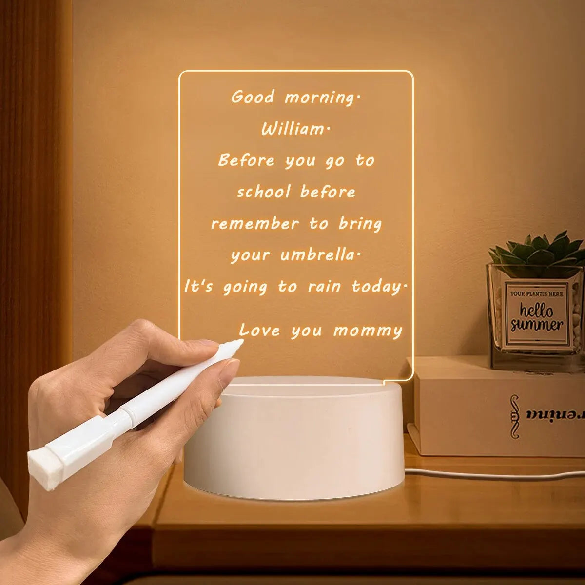 Lamps for Desk Decoration USB DC5V Note/ Message Board With Pen Table Lamp Luminaria De Mesa Indoor Bedside Night Light