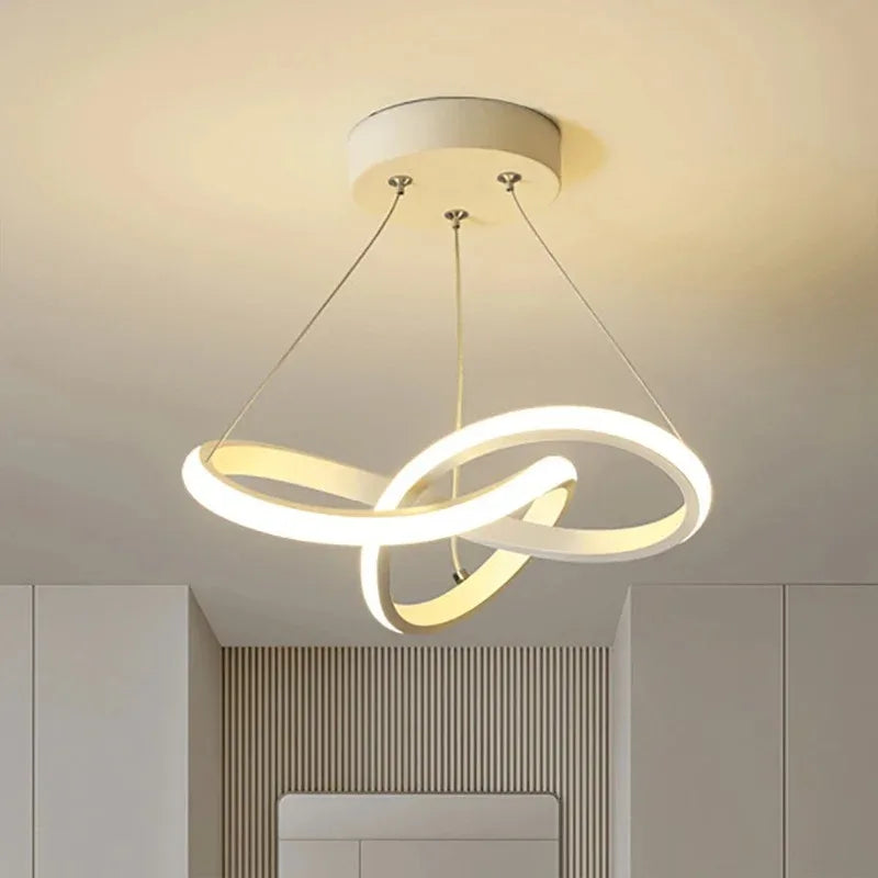 Modern LED Pendant Light With Irregular Streamlined Design Creative Small Hanging Light For Bedrooms Dining Rooms Study Rooms