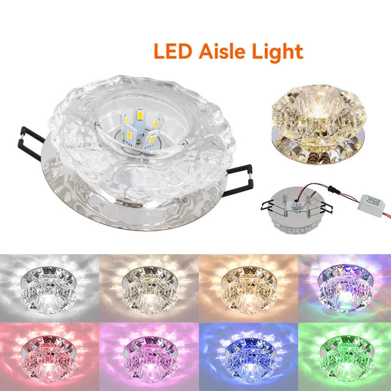 Aisle Flush LED Ceiling Lamp Living Room Crystal Corridor Aisle Lights LED Ceiling Lights Luces Front Techo Balcony Lamp Porch L
