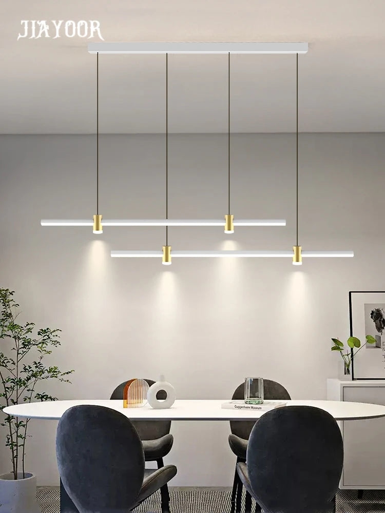 Modern Dining Table Bar Table Lamp Household Kitchen Minimalist with Spotlight Restaurant Chandelier Simple Long Suspender Lamp